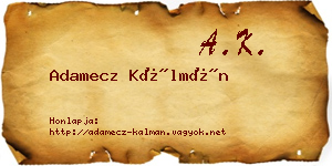 Adamecz Kálmán névjegykártya