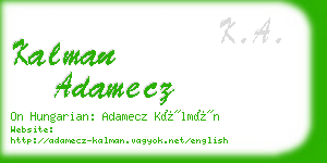 kalman adamecz business card